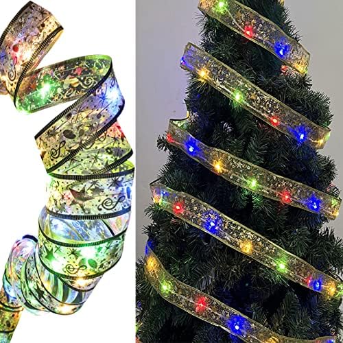 Panglică de Crăciun  (1 m, 10 LED-uri)