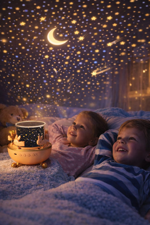 Lampă de Poveste cu 6 Proiecții, Bluetooth & Boxă Integrată